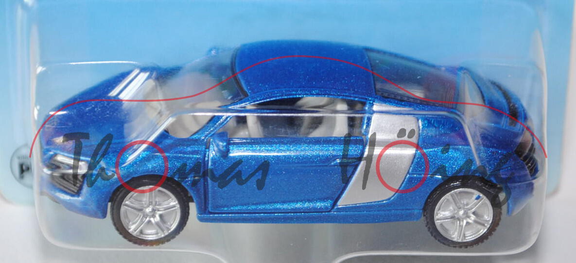 00004 Audi R8 4.2 FSI quattro Coupé (Typ 42), Modell 2007-2010, verkehrsblaumetallic/weißaluminiumme