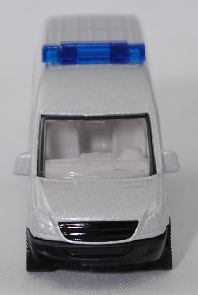 00010 Mercedes-Benz Sprinter II (2. Generation, W 906, Vor-MoPf, Modell 2006-2009) Kleinbus Polizeibus, silbergraumetallic, POLIZEI, C80, SIKU SUPER, 1:77, P29f