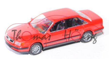 Audi 100 quattro (C4), Modell 1990-1994, verkehrsrot, mit 10-Speichen-Felgen, Rietze, 1:87, mb