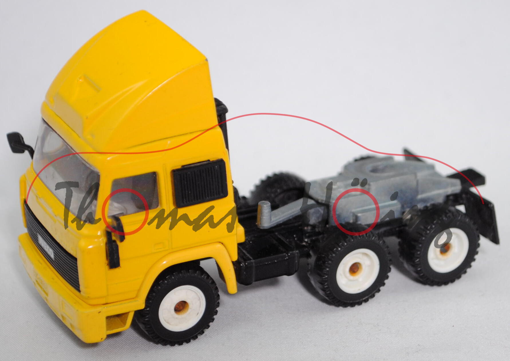 00006 Iveco TurboStar 190.36 T (Modell 87-91) Sattelzugmaschine, signalgelb/schwarz, SIKU, 1:55, m-