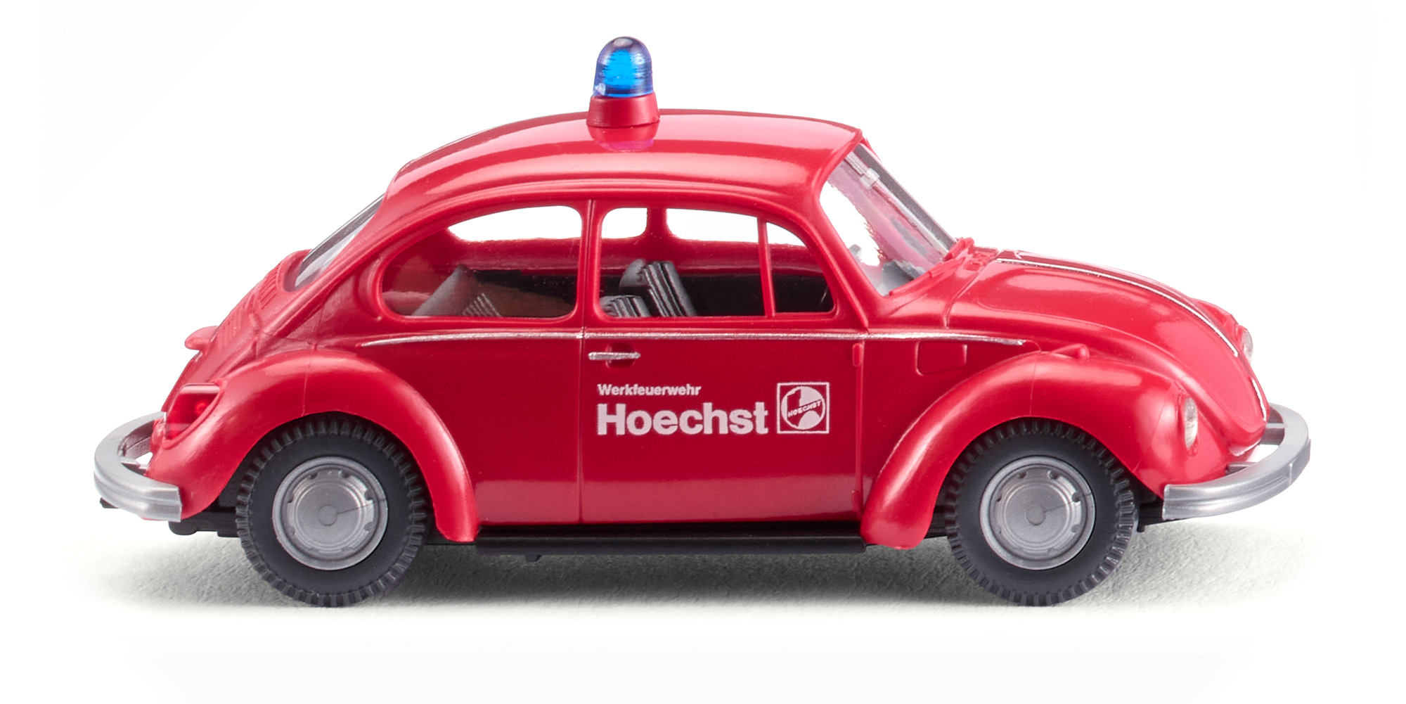 Feuerwehr - VW Käfer 1303 Limousine (Typ 11, Mod. 72-74), rot, Werkfeuerwehr/Hoechst, Wiking, 1:87, mb