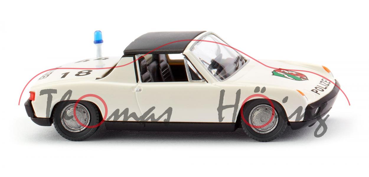 Polizei - VW-Porsche 914/4 (Mod. 1969-1973) NRW, weiß, POLIZEI / NRW-Wappen, Wiking, 1:87, mb