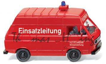 Feuerwehr VW T3 Kastenwagen Hochdach, Modell 1979, rot, Einsatzleitung / FEUERWEHR / Einsatzleitung,