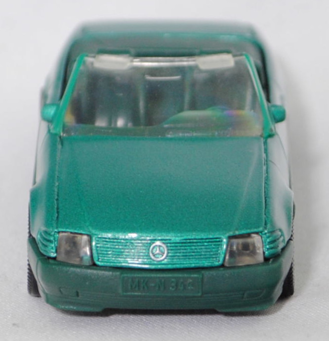 00004 Mercedes-Benz 500 SL (R 129, Modell 1989-1992), türkisgrünmetallic, Stern im Kühlergrill silber, Heckklappe mit Stern, Hong, B7, SIKU SUPER, 1:55, m