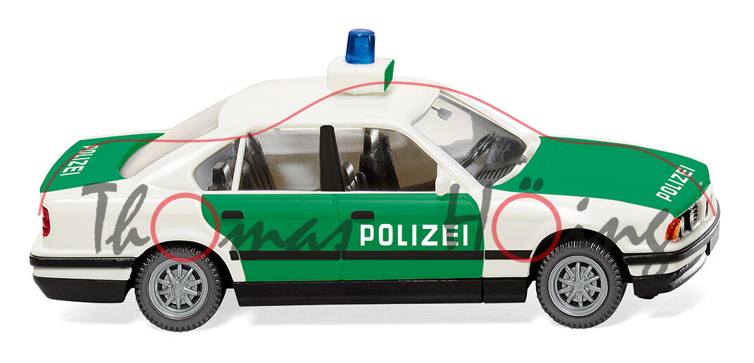 Polizei - BMW 525i (3. Generation, Baureihe E34, Modell 1988-1994), weiß, POLIZEI, Wiking, 1:87, mb