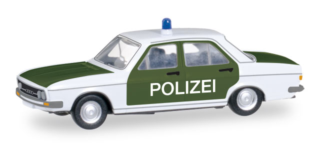 Audi 100 GL (C1, Typ F104, Modell 1968-1976), reinweiß/tannengrün, POLIZEI, Polizei Niedersachsen, H