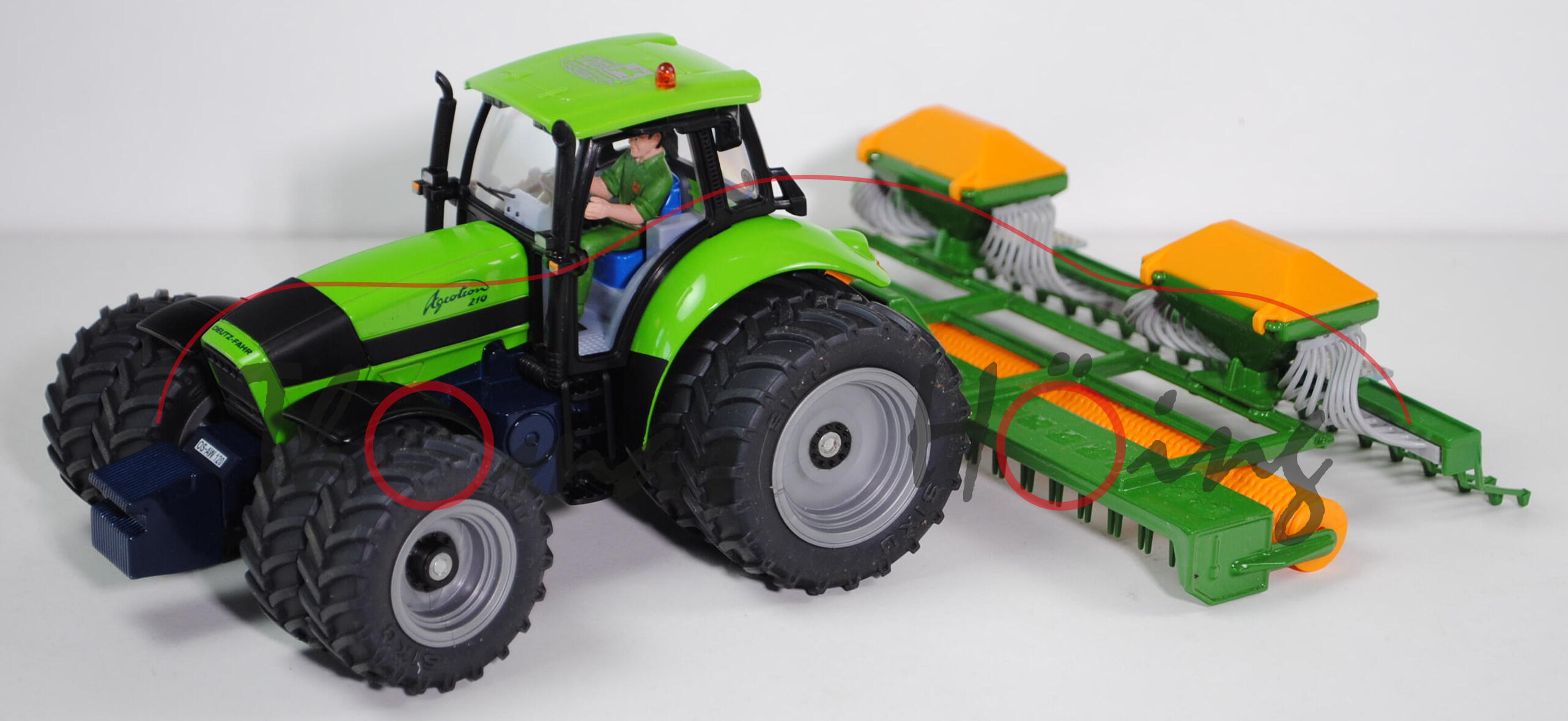 DEUTZ-FAHR Agrotron 210 Traktor (Typ MK4, Modell 2003-2004) mit Doppelbereifung und Saatbeet-Kombina