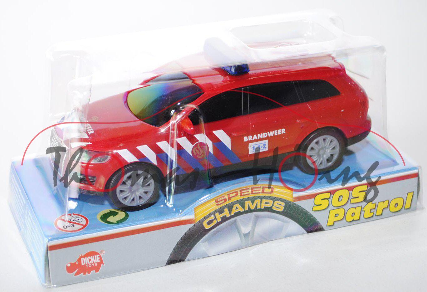 Audi Q7, Modell 2005, karminrot, BRANDWEER 1-1-2, mit Friktionsmotor, DICKIE, 1:32, mb