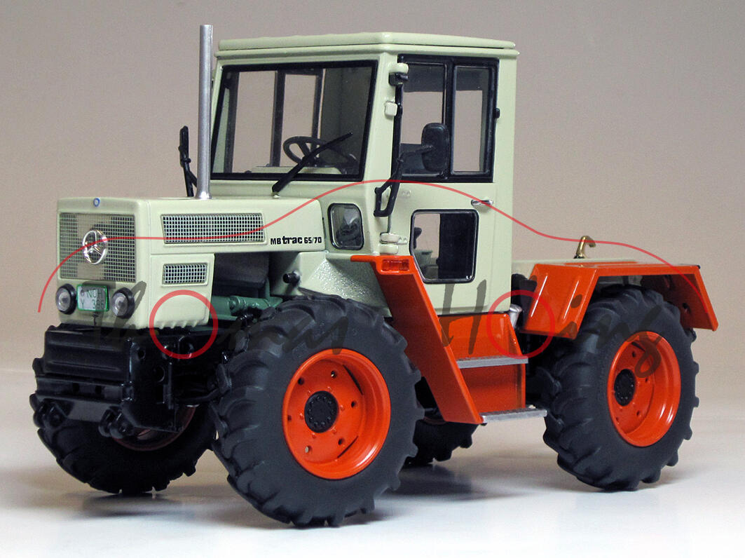 MB-trac 65/70, Baureihe W440, Ausführung 1973-1975, kieselgrau/orangerot, Nummernschild NOH Y 396, T