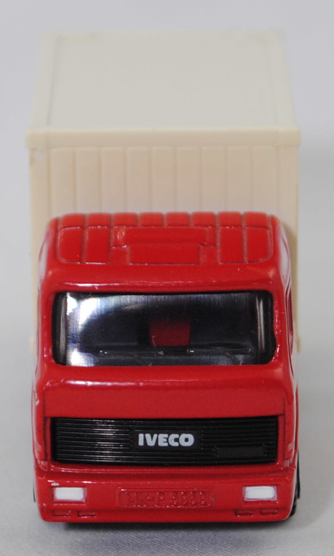 00000 Iveco TurboStar 240-36 6x2 (Modell 1987-1990) Container-Transporter, karminrot, Bpr. 0815 / 0816, C3 reinweiß, 1:86, Container reinweiß, SEA LAND, 1:121, SIKU SUPER, m