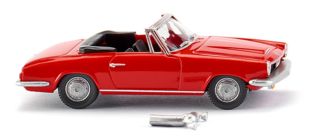 BMW 1600 GT Cabrio (Modell 1967-1968, Baujahr 1967), rot, Verdeck schwarz, Wiking, 1:87, mb