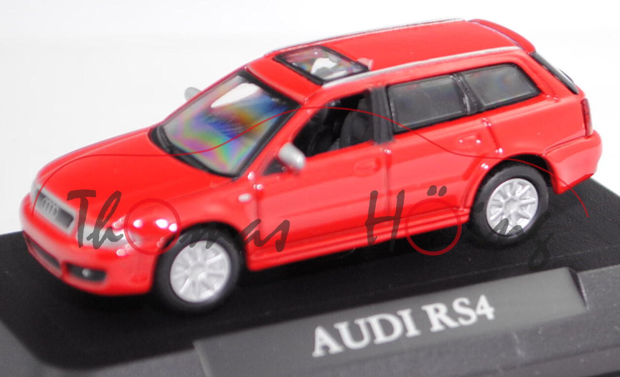 Audi RS 4 (1. Gen., BR B5 Facelift, Mod. 1999-2001), misanorot perleffekt, Schuco, 1:72, PC-Box (m-)