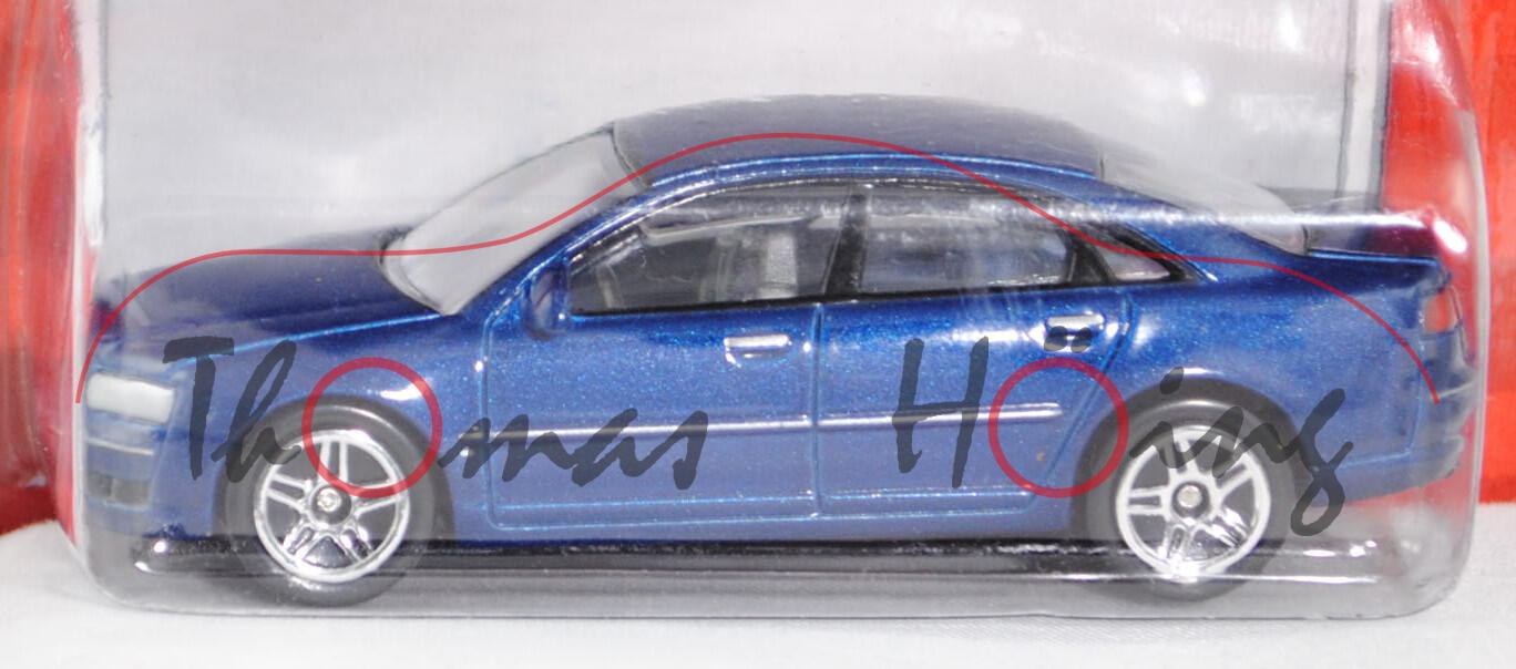 Audi A8 (D2, Typ 4D Facelift, Modell 1999-2002), hell-kobaltblaumetallic, REALTOY®, 1:63, Blister 