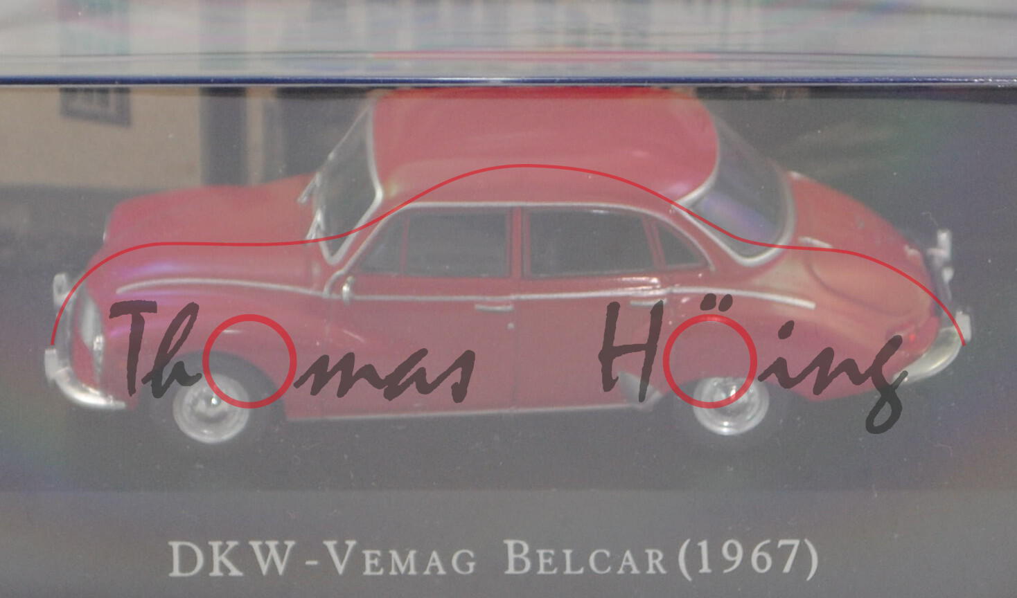 DKW-Vemag Belcar 67 (4-türige Limousine, Modell 1967), h.braunrot, De Agostini, 1:43, PC-Box