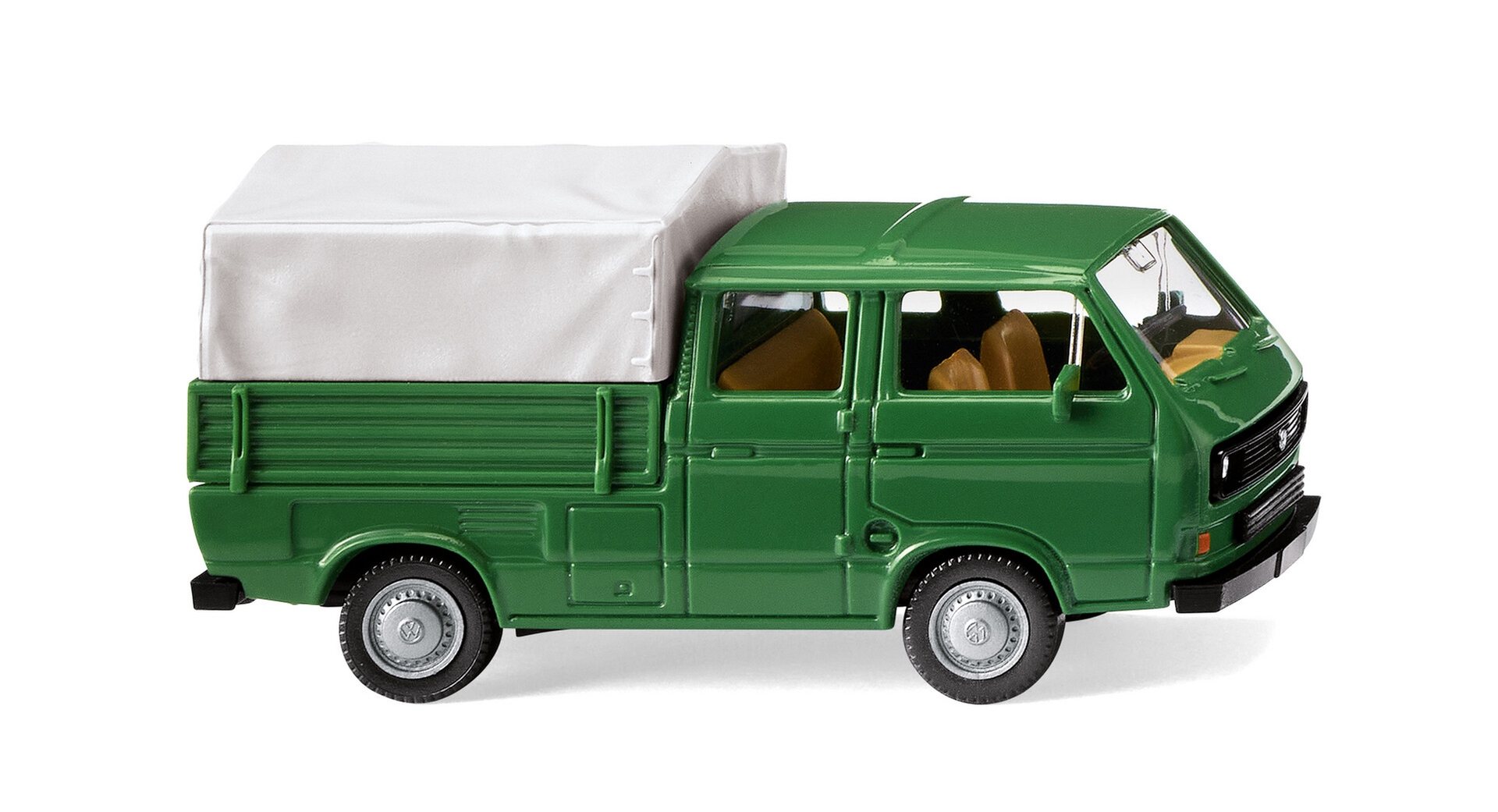 VW Transporter T3 Doppelkabine ( Typ T3, Modell '80, Modell 1982-1992), grasgrün, Wiking, 1:87, mb