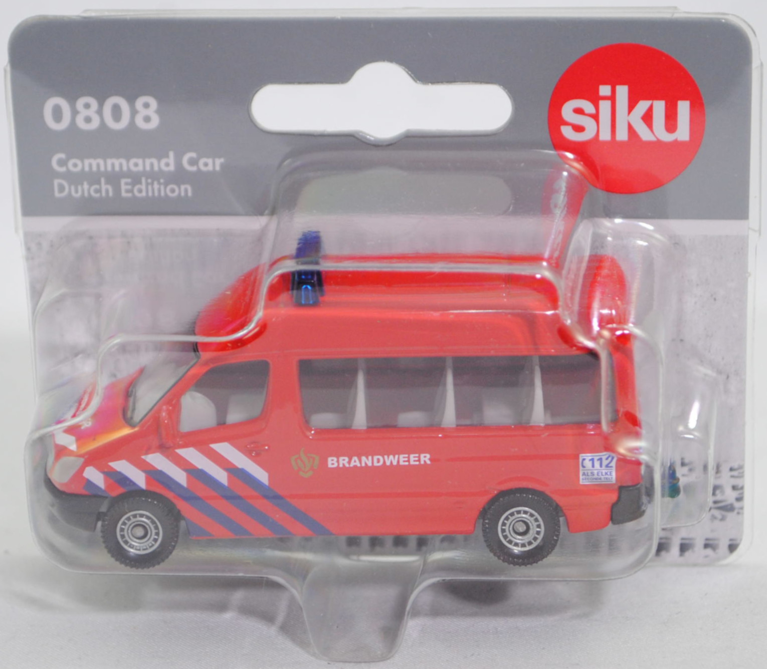 00301 NL Mercedes-Benz Sprinter II (2. Generation, W 906, Vor-MoPf, Modell 2006-2009) Kastenwagen Command Car, rot, BRANDWEER, SIKU SUPER, 1:77, P29f