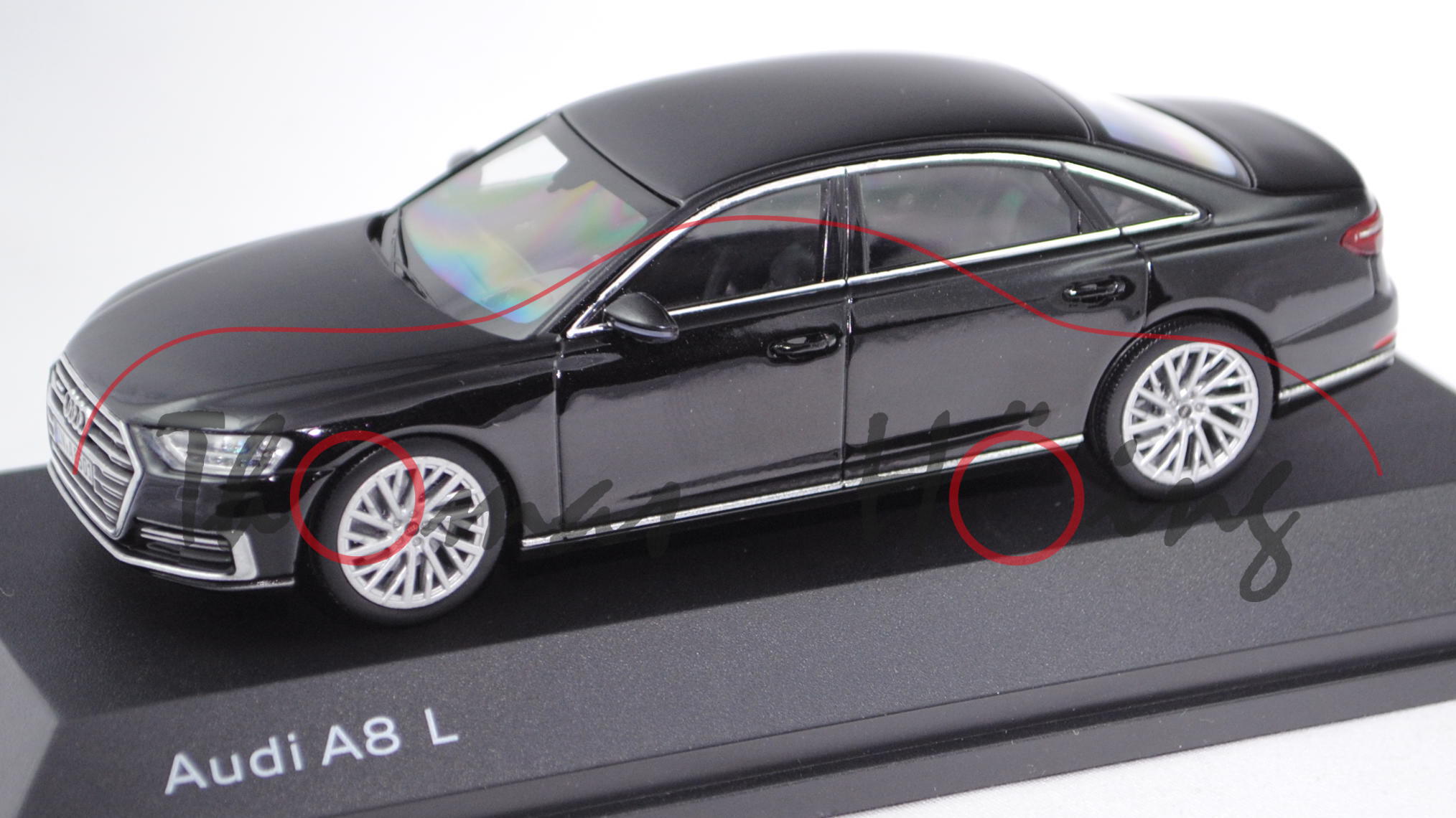 Audi A8 L (D5, Typ 4N, Modell 2017-), mythosschwarz, iScale, 1:43, Werbeschachtel