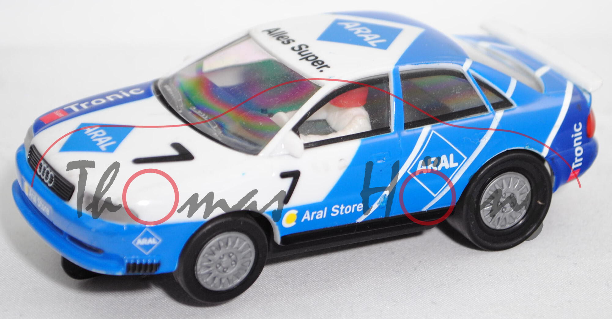 00000 Audi A4 quattro Supertouring, weiß/blau, ARAL / 7, Carrera PROFI, 1:40 (Limited Edition)