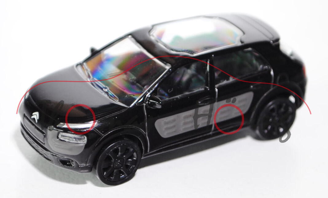 Citroen C4 Cactus, Modell 2014-, schwarz, ca. 1:64, Norev SHOWROOM, mb