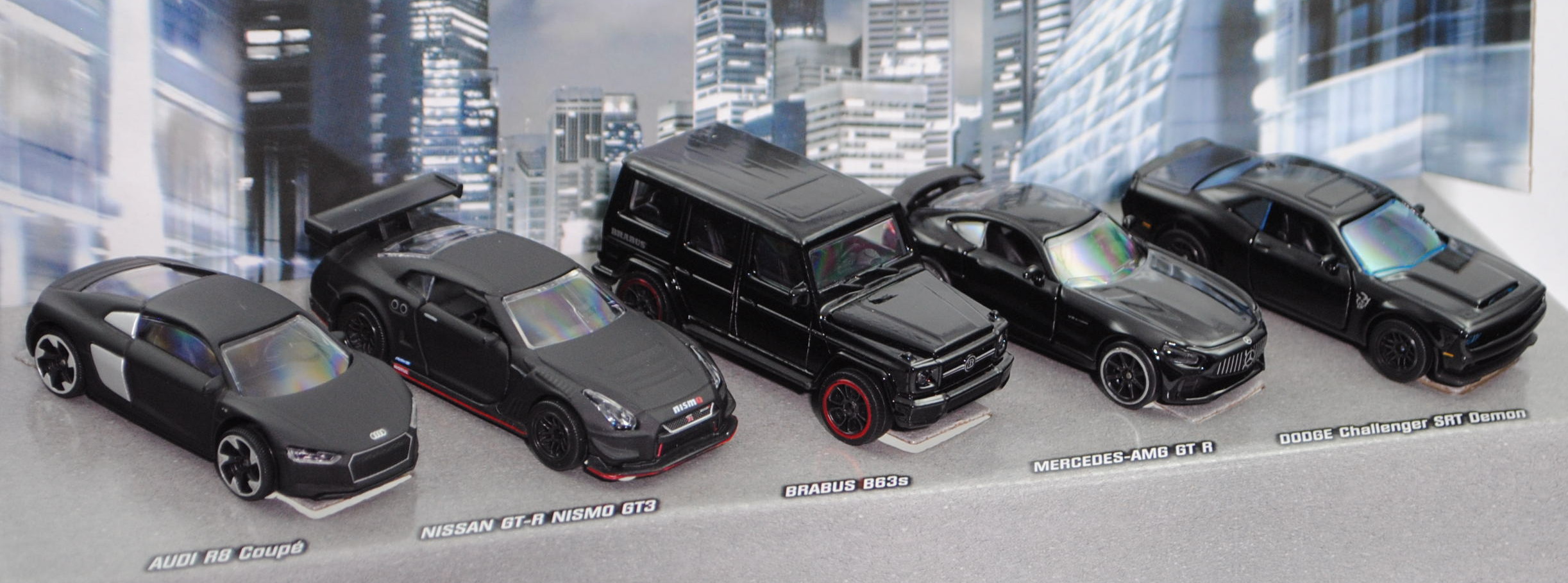 BLACK EDITION Giftpack, Audi + Nissan + BRABUS + Mercedes-AMG + Dodge, majorette, mb