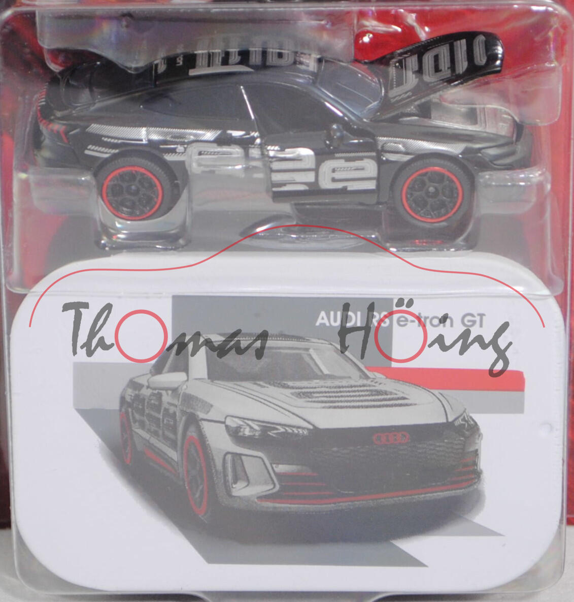 Audi RS e-tron GT quattro (Typ FW, Modell 2021-), schwarz, Erlkönig-Design, majorette, 1:63, Blister