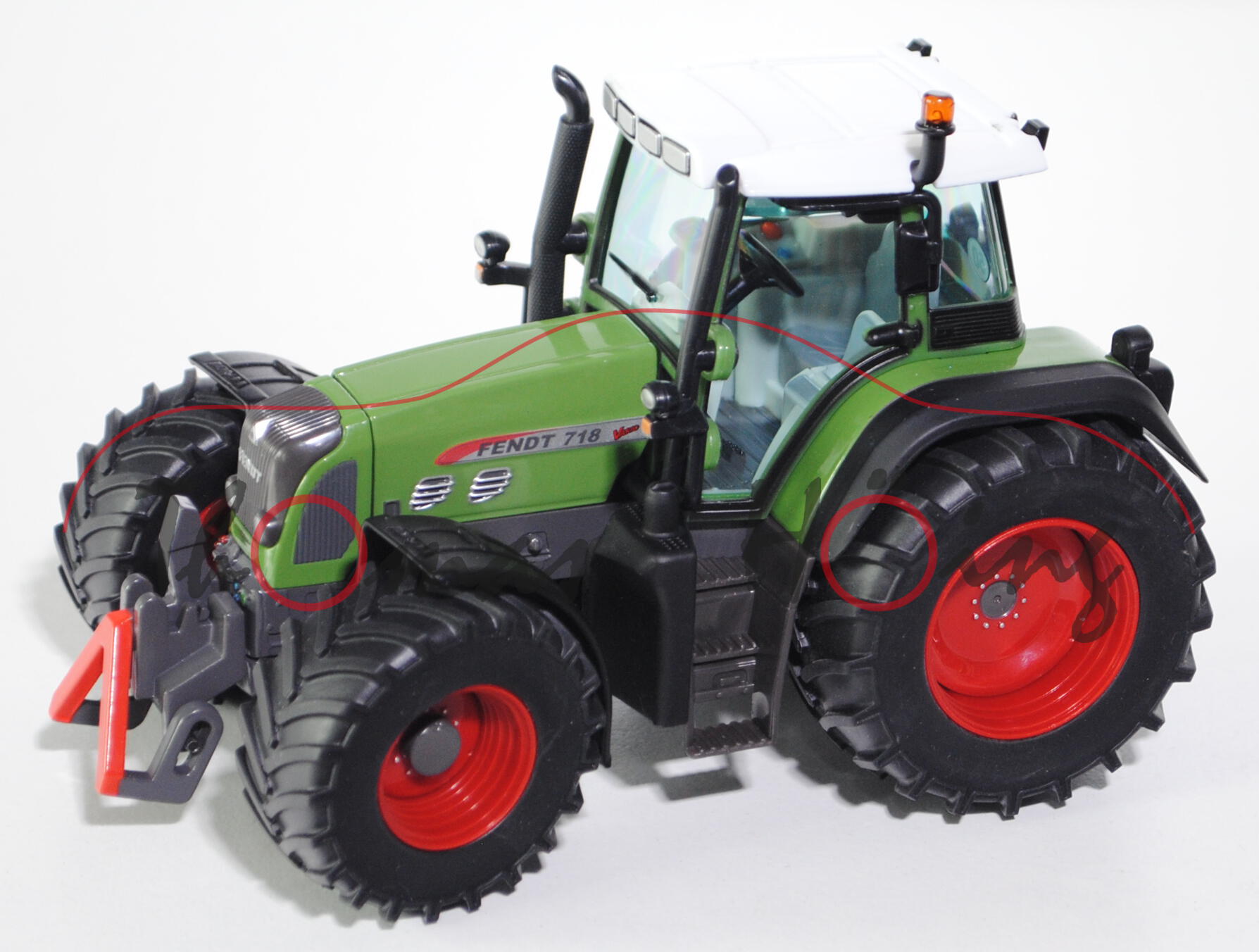 Fendt 718 Vario Traktor (Modell 2006-2011), hell-grasgrün/hell-umbragrau/mattschwarz, D-Nummernschil