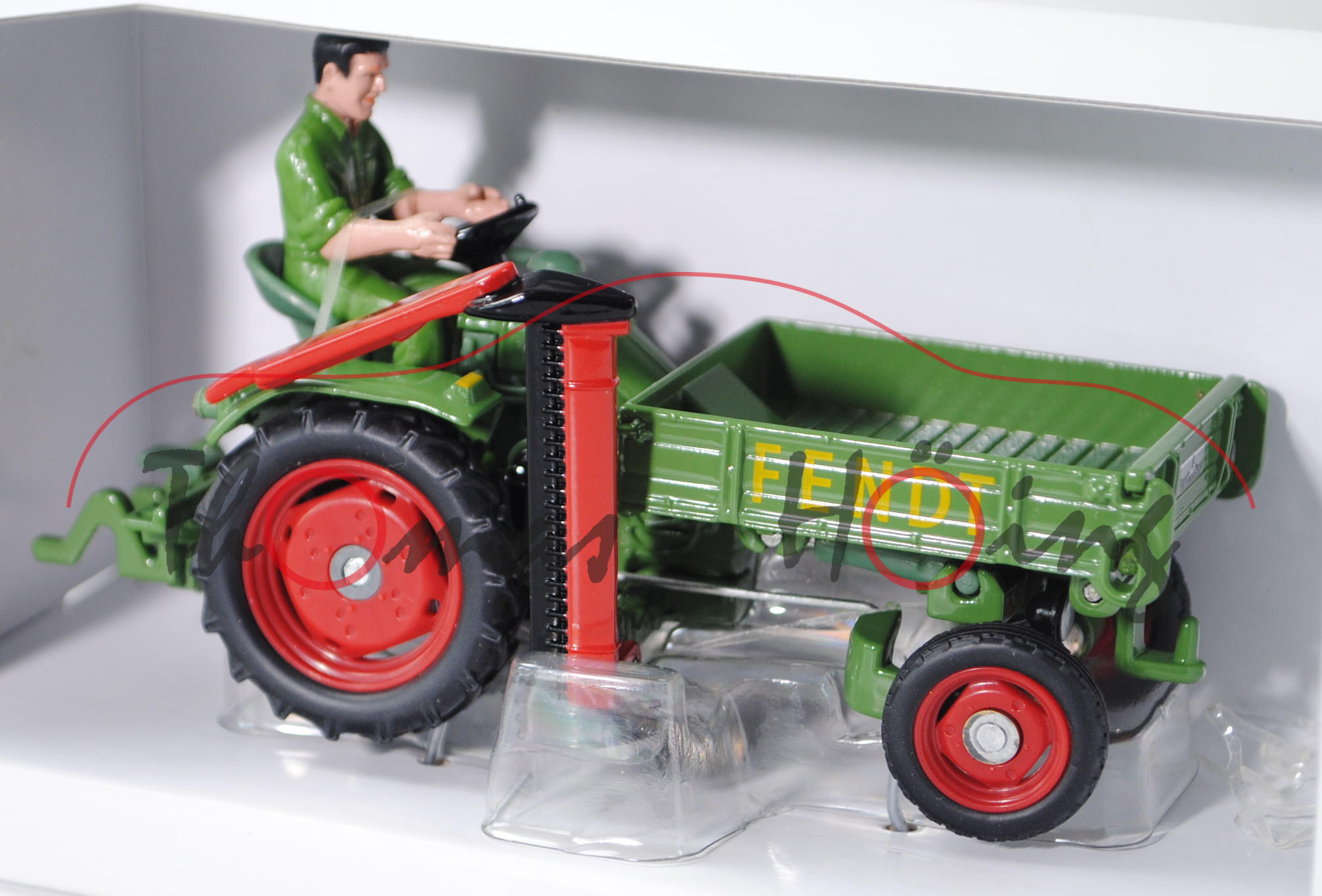 00000 Fendt F12 GT Geräteträger (Modell 1957-1958) mit Seitenmähwerk, resedagrün, 1:32, L17mpP