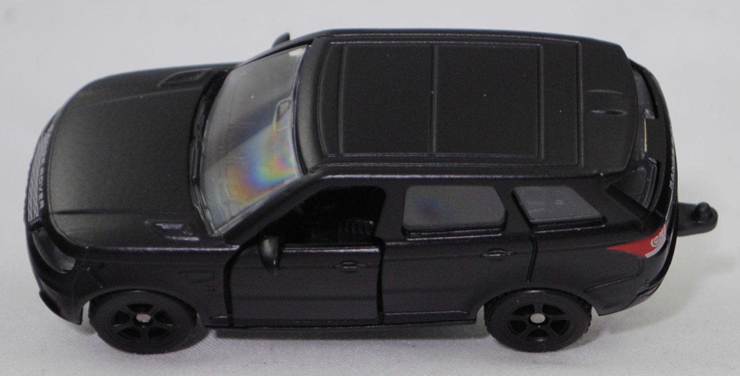 00000 Range Rover Sport SVR (2. Generation Range Rover Sport, interne Baureihenbezeichnung L494, Vorfacelift, Modell 2014-2017), schwarz, SIKU SUPER, 1:63, P29f