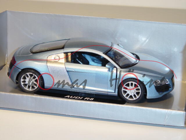 Audi R8, Mj. 2007, blausilbermetallic, NewRay, 1:32, mb