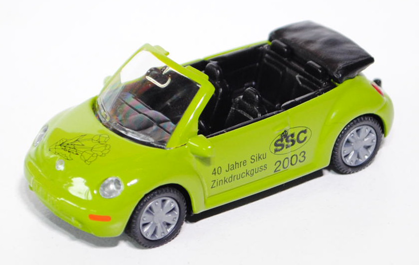 00401 VW New Beetle Cabrio 2.0 (Typ 1Y, Mod. 03-05), h.-maigrün, SSC / 40 Jahre Siku / Zinkdruckguss