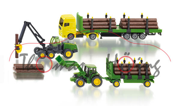 John Deere Forst-Set, bestehend aus John Deere Harvester (1652), MAN TGA Holz-Transport-LKW (1659), 