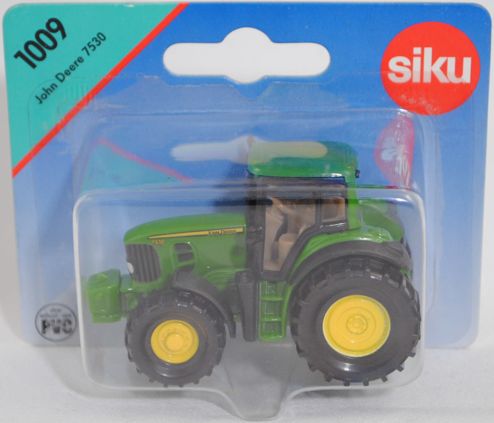 00000 John Deere 7530 Premium (1. Generation, Vorfacelift, Modell 2007-2009) Traktor, smaragdgrün, Bpr. 1009 vor der rechten Hinterreifen, SIKU SUPER, 1:74, P29a