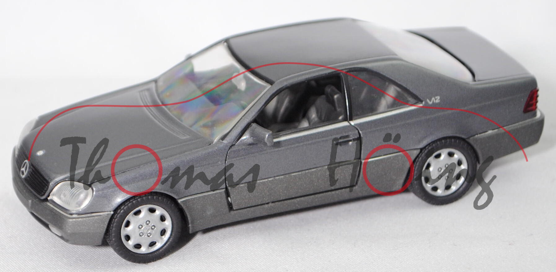 Mercedes-Benz 600 SEC (C 140, Modell 1992-1993), basaltgraumetallic, SCHABAK MODELL, 1:43, mb