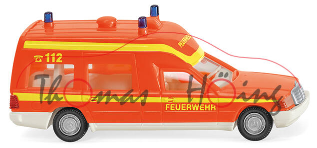 Feuerwehr - Mercedes-Benz (Mod. 85-89, Bj. 85) BINZ A 2001 Krankenwagen, leuchtrot/weiß, FEUERWEHR