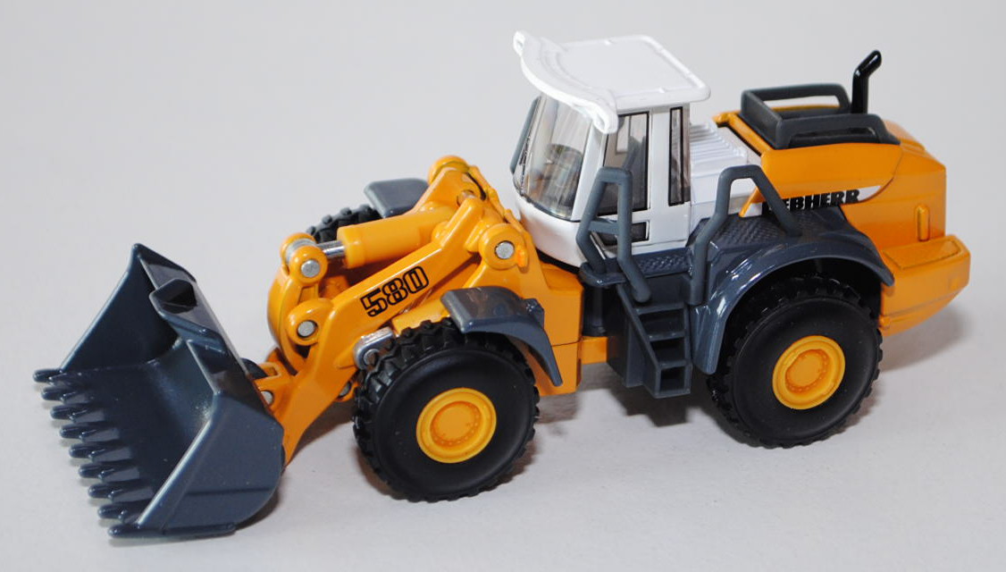 00000 LIEBHERR L 580 Radlader mit Rückverladeschaufel, liebherr gelb/grau, 1:87, L17mK