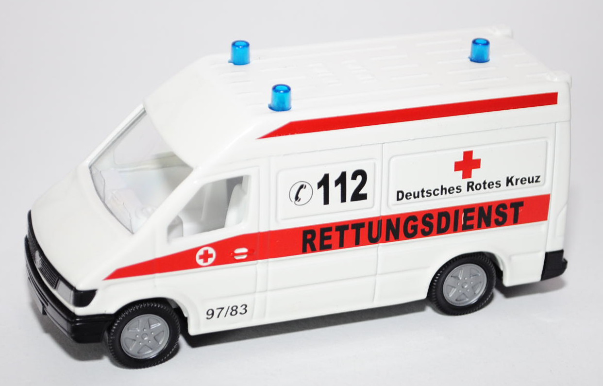 00001 Mercedes Sprinter Rettungswagen, reinweiß/rot, C 112 / Deutsches Rotes Kreuz / RETTUNGSDIENST 