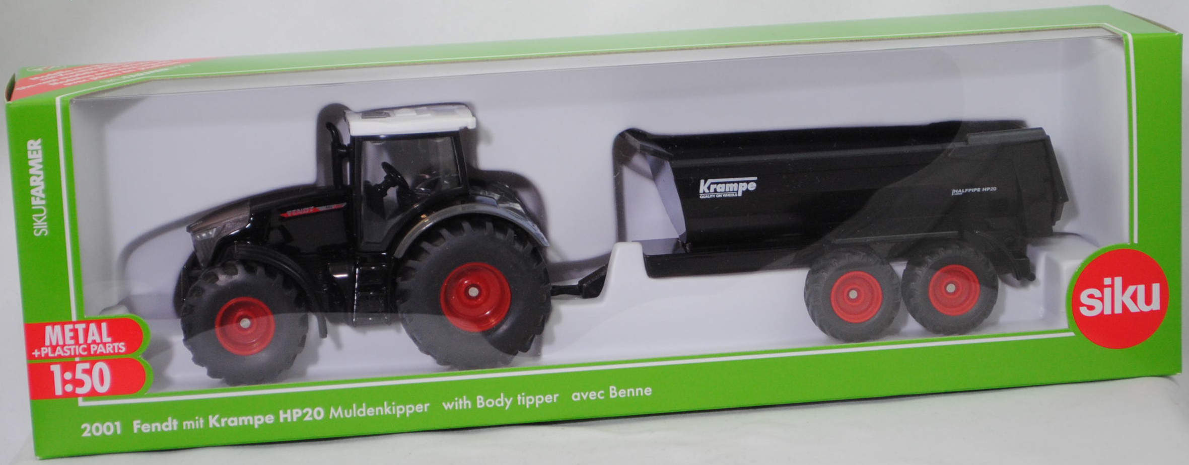 00000 Fendt 942 Vario mit Krampe Halfpipe Tandem Erdbaukipper HP 20, schwarz, Krampe / QUALITY ON WHEELS / HALFPIPE HP 20 / CARRIER, SIKU FARMER 1:50, L17mpK (Limited)
