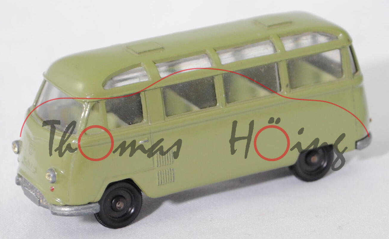 00012 TEMPO-MATADOR I Kraftomnibus (Modell 1961-1963), hell-schilfgrün, innen dunkel-blassgrün, Zinkarm, Vollnieten, R2 Ø 11 mm, SIKU, 1:61, m-