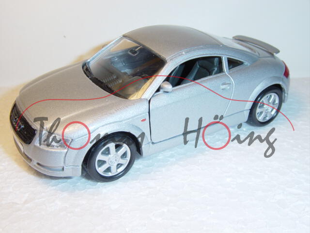 Audi TT Coupe, Mj. 2000, silber, miot Heckspoiler, Welly, 1:36