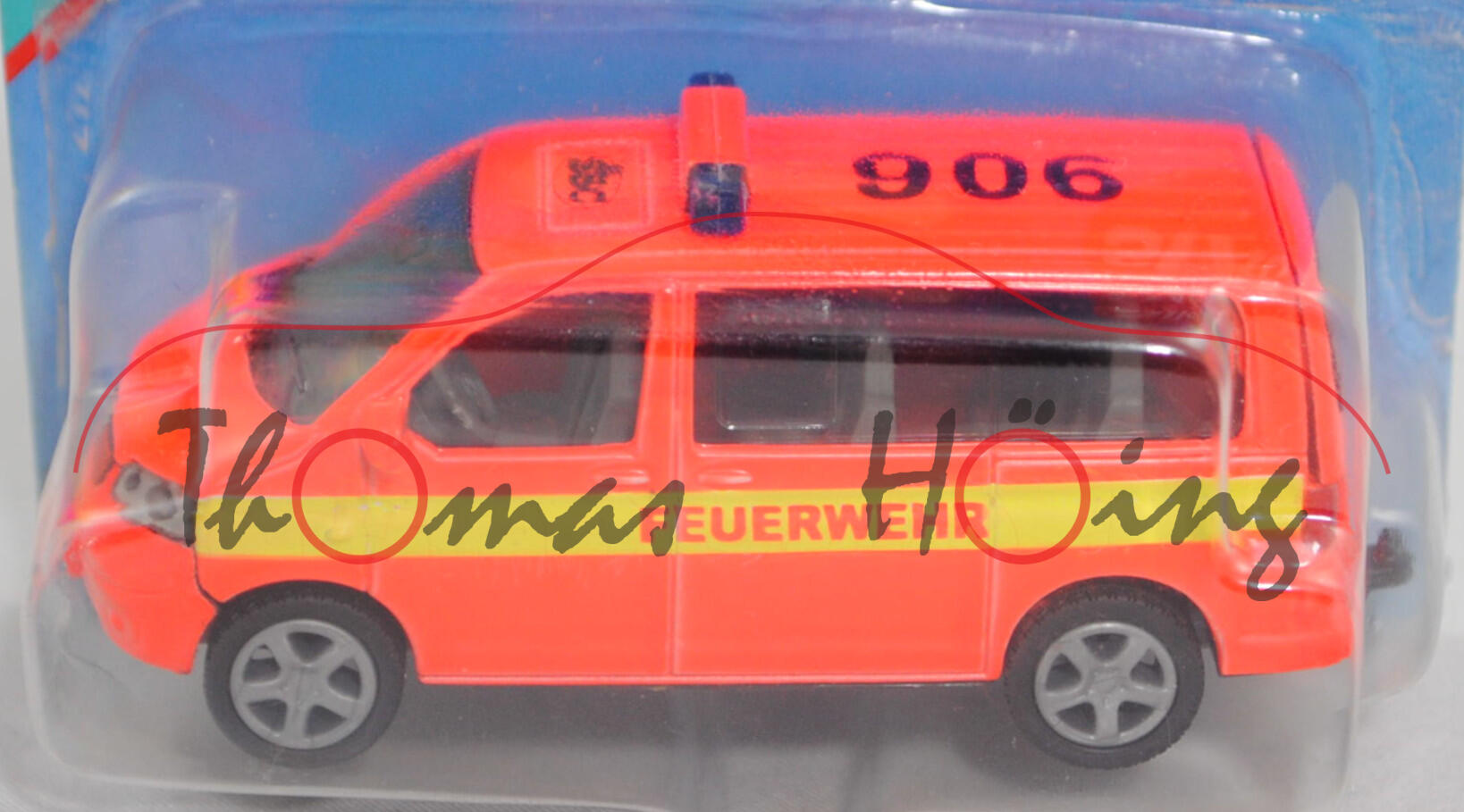 00401 VW T5.1 Multivan (Mod. 2003-2009) Feuerwehr, leuchthellrot, FEUERWEHR / SSC 906, SIKU, P29a