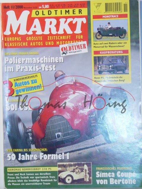 MARKT EUROPAS GRÖSSTE OLDTIMER-ZEITSCHRIFT, Heft 11, November 2000