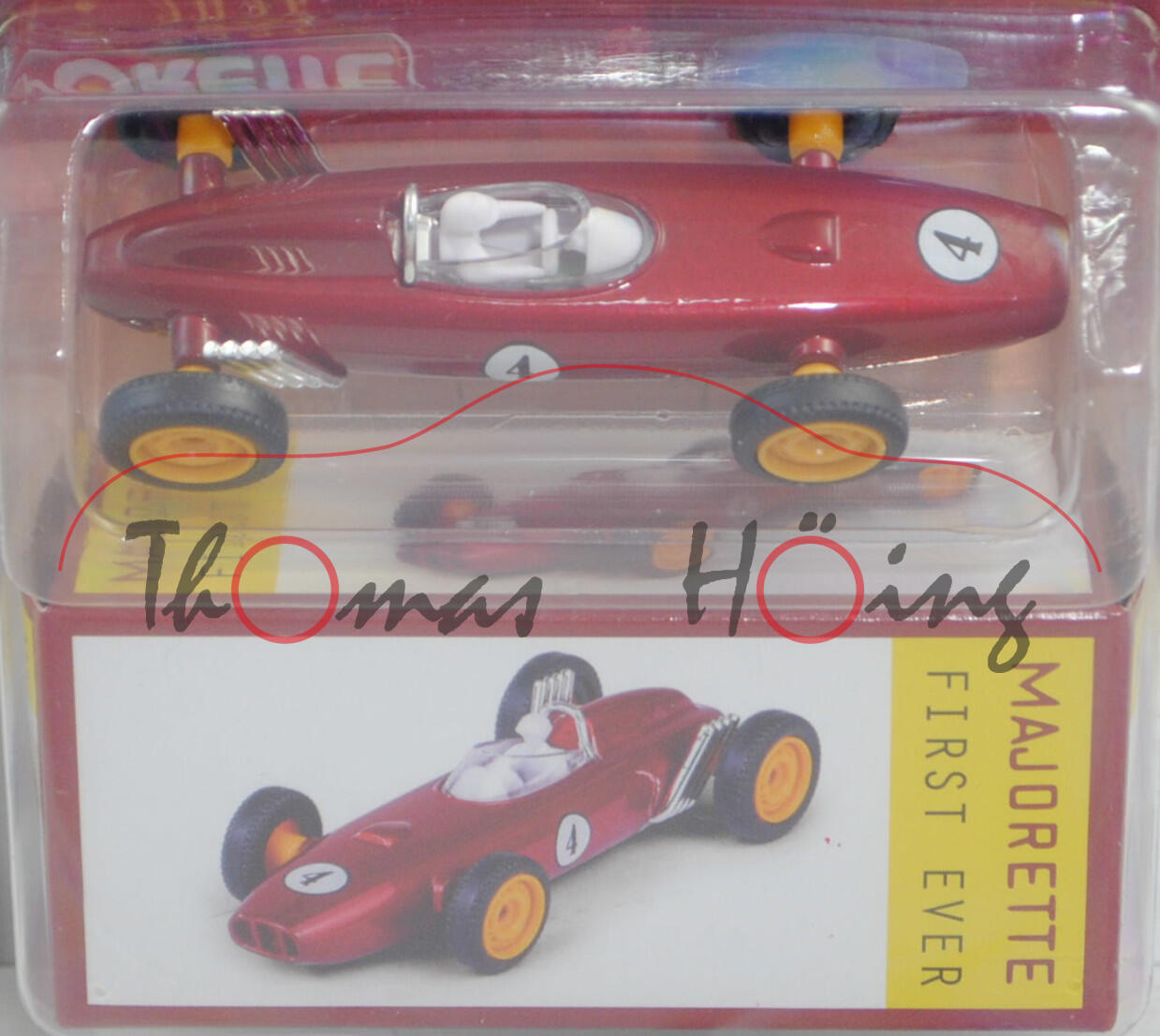 BRM P57 Formel 1 Rennwagen (Mod. 1962) (First Ever), purpurrotmet., Nr. 4, majorette, 1:50, Blister