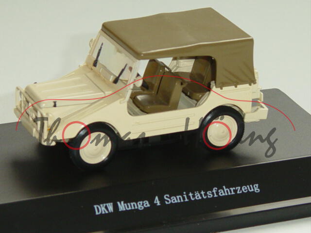 DKW Munga 4 Ambulance Verdeck geschlossen, hellelfenbein, Starline models, 1:43, PC-Box