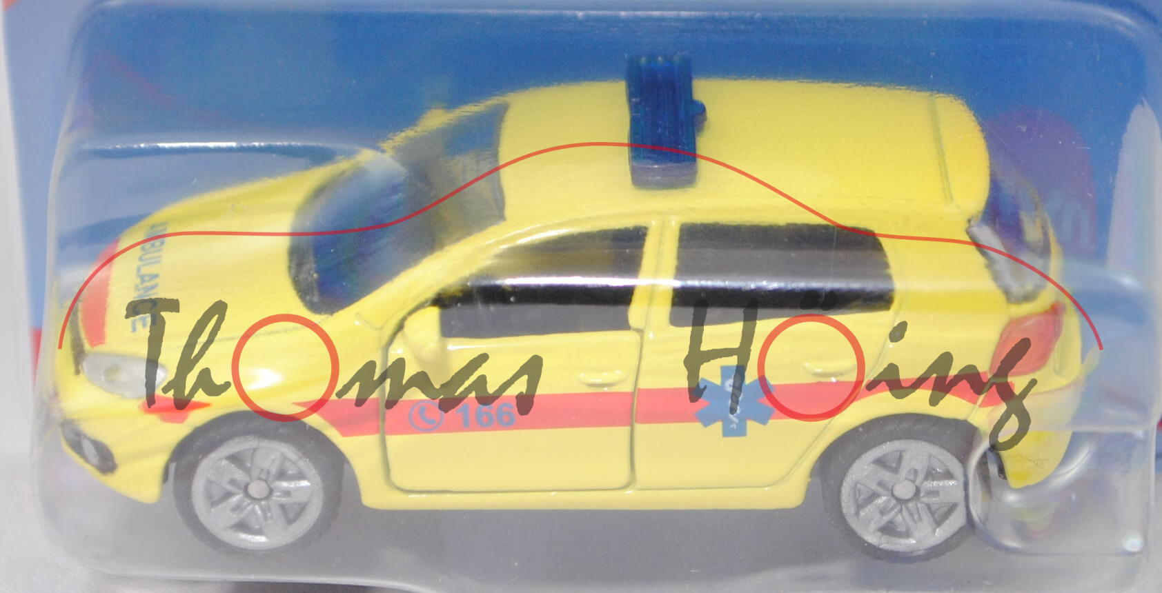 00900 GR VW Golf VI 2.0 TDI (Typ 1K, Modell 2008-2012) Ambulance Car, gelb, C 166 / AMBULANCE, P29e