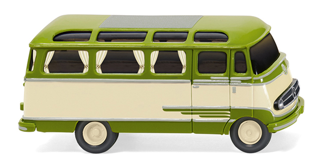 Mercedes-Benz O 319 D Panoramabus (Baureihe L 319, Modell 1955-1967), grün/beige, Wiking, 1:87, mb