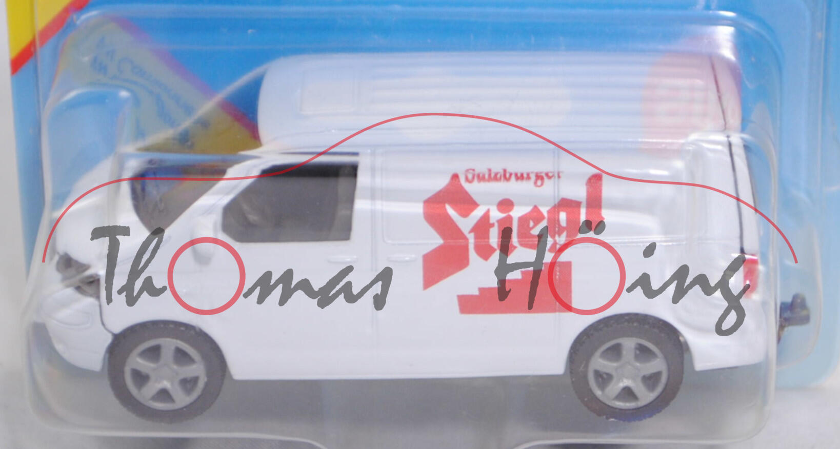 00423 Stiegl VW T5.1 Transporter (Modell 2003-2009), reinweiß, Salzburger / Stiegl, SIKU, 1:58, P29b