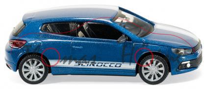 VW Scirocco III, Typ 13, Modell 2008-, blau perleffekt, SCIROCCO, Wiking, 1:87, mb