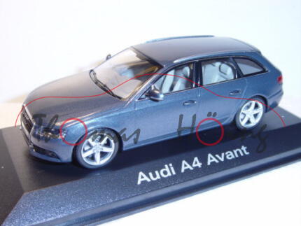 Audi A4 Avant, Mj 2008, meteorgrau, Minichamps, 1:43, Werbeschachtel