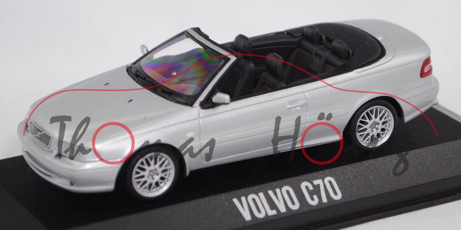 Volvo C70 Cabriolet (1. Gen., Typ N, Modell 1998-2002), silber, Minichamps, 1:43, PC-Box (Limited)