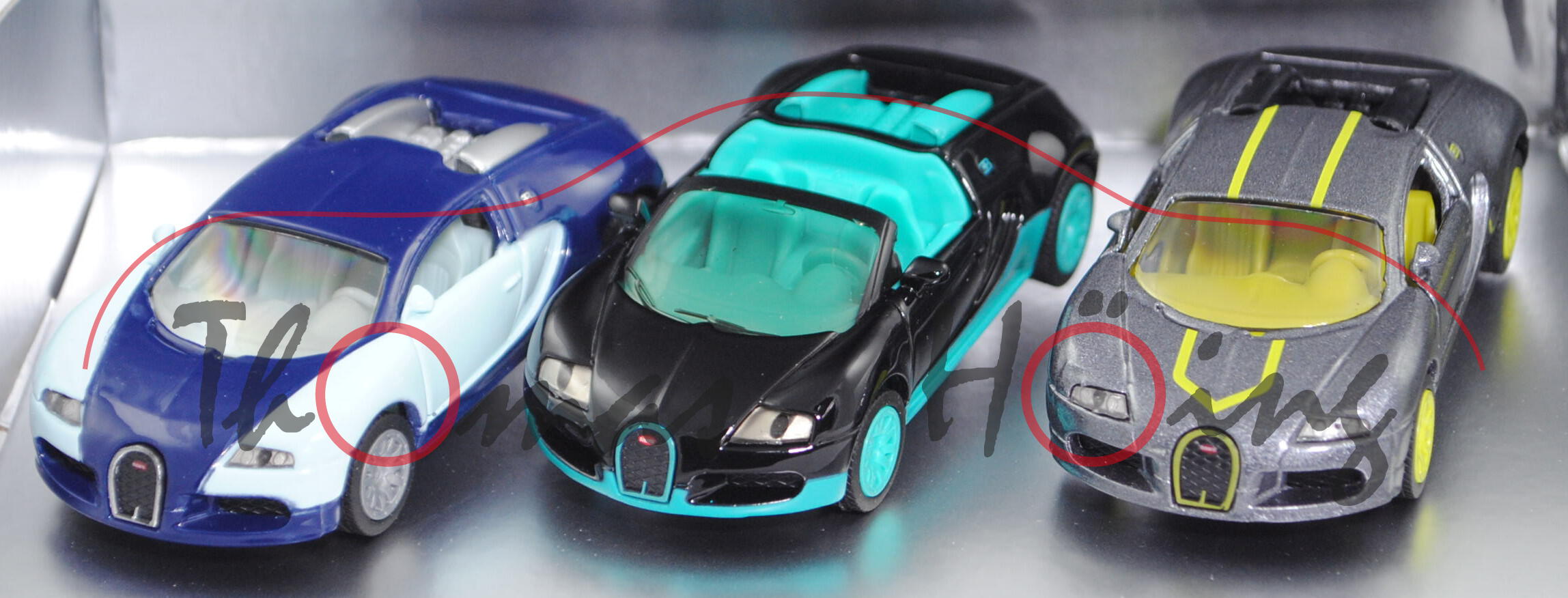 00706 Bugatti-Set 7: EB 16.4 Veyron + EB 16.4 Veyron Grand Sport, Werbebox (m-), Limited Edition